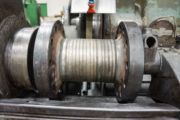SCREW CONVEYOR SPOOL WITH CARBIDE WELD OVERLAY APPLIED VIA PLASMA TRANSFERRED ARC